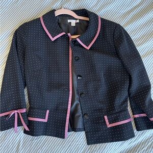 Coquette Black Jacket with Pink Trim